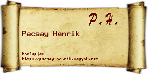 Pacsay Henrik névjegykártya