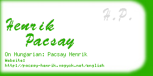 henrik pacsay business card